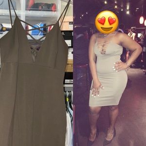 Olive Green Fitted Dress